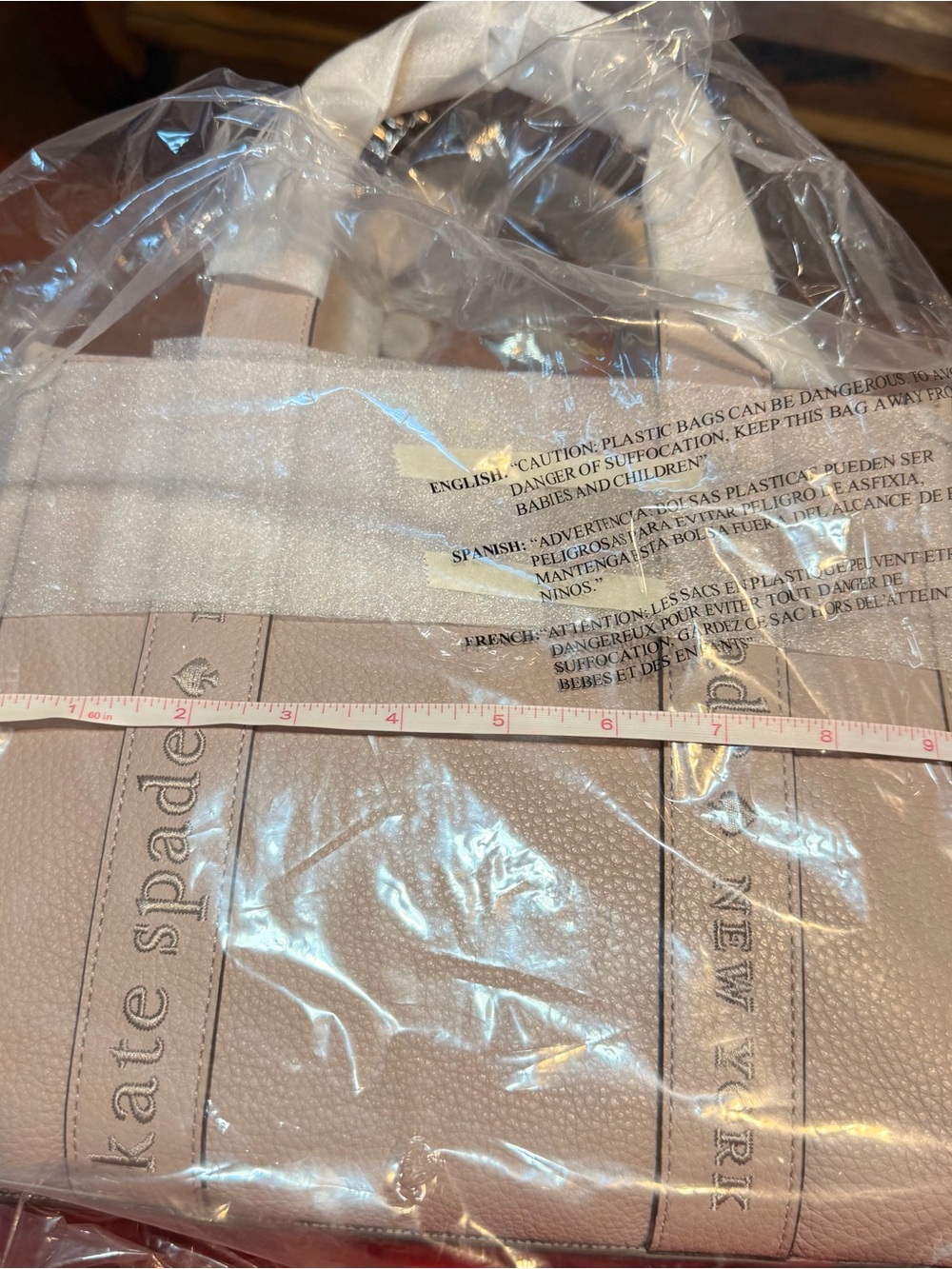 kate spade Blush Taupe Pebbled Leather Tote with Detachable Strap - Picture 6 of 8
